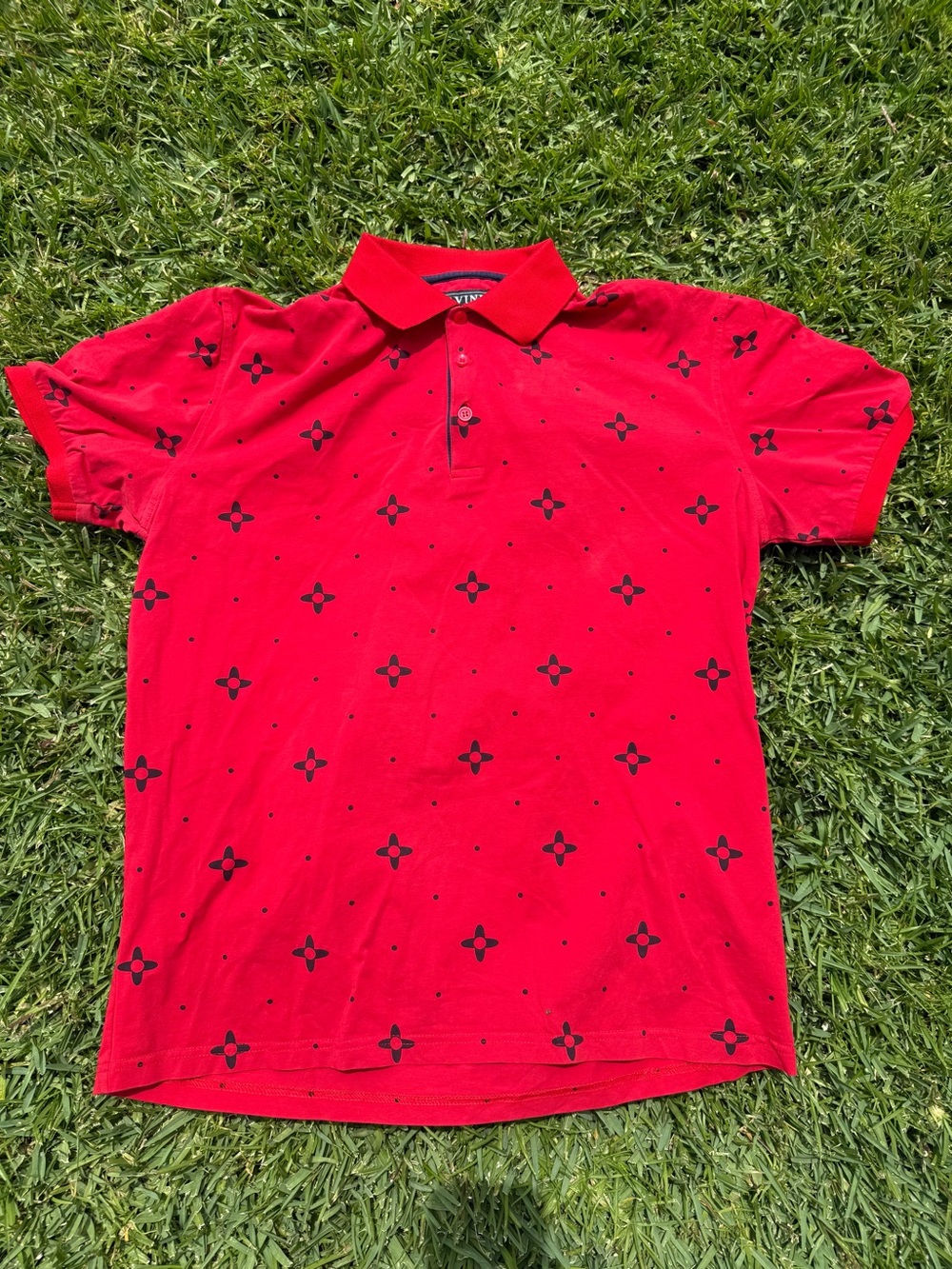 Pavini Men's Red Polo Short Sleeve Shirt Size XL Slim Fit